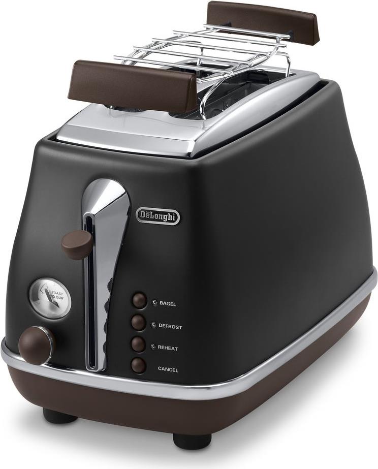 Купить De'Longhi Icona Vintage CTOV 2103.BK - Toaster - 2 Scheibe - 2 Steckplatz - Schwarz (CTOV2103.BK) в магазине wardena.ru