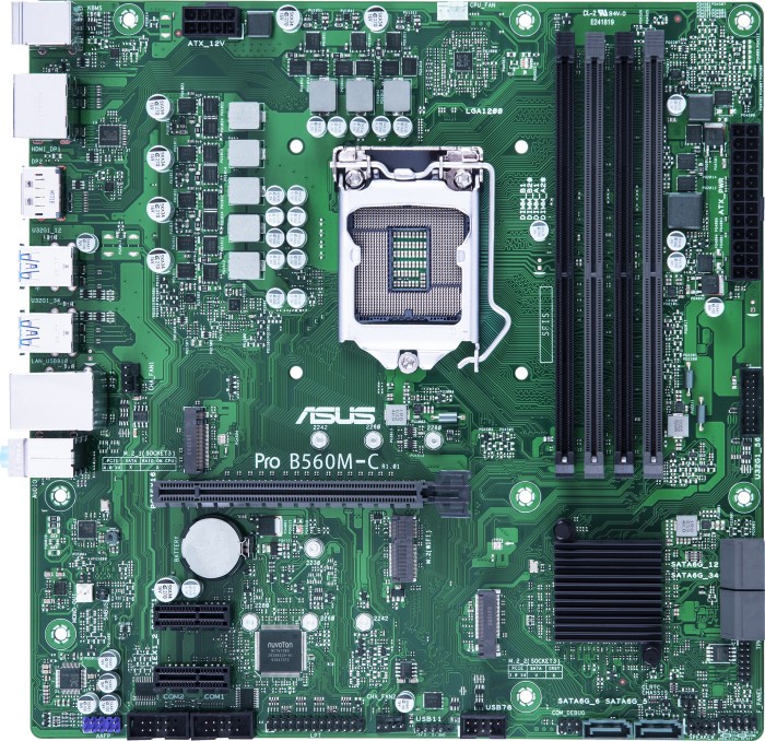 Купить ASUS Pro B560M-C/CSM - Motherboard - micro ATX - LGA1200-Sockel - B560 Chipsatz - USB 3.2 Gen 1 - Gigabit LAN - Onboard-Grafik (CPU erforderlich) - HD Audio (8-Kanal) (90MB1720-M0EAYC) в магазине wardena.ru