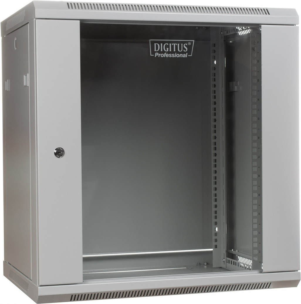 Купить DIGITUS Wall Mount Cabinet 48,30cm (19") 12U 635/600/450mm, glass door, grey, unmounted (DN-WU19 12U/450) в магазине wardena.ru