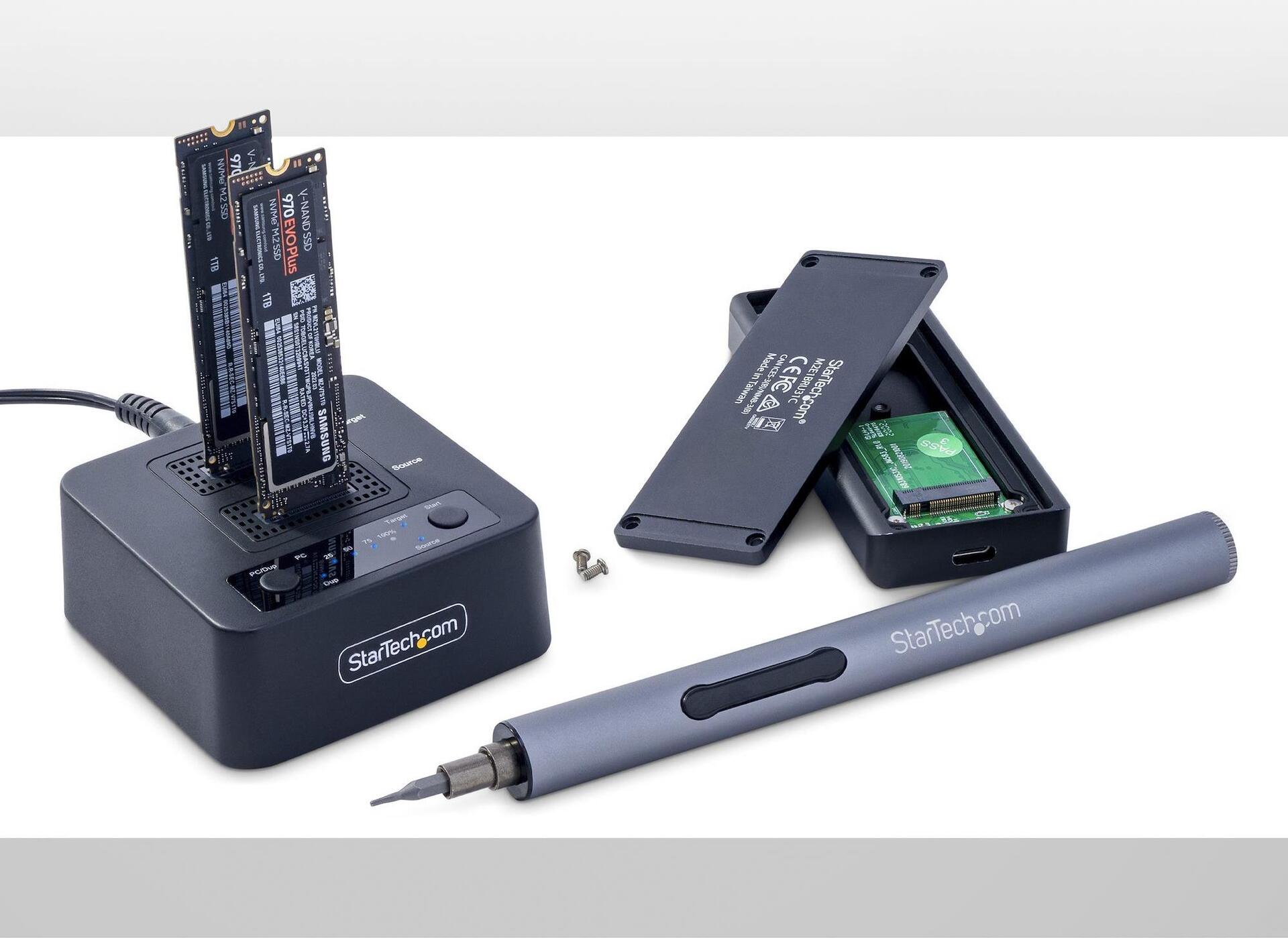 Купить StarTech.com 1:1 Standalone M.2 NVMe Drive Duplicator and Dock - Solid State / Festplattenduplikator - 2 Schächte (PCIe (NVMe)) - TAA-konform (M2-HDD-DUPLICATOR-N1) в магазине wardena.ru