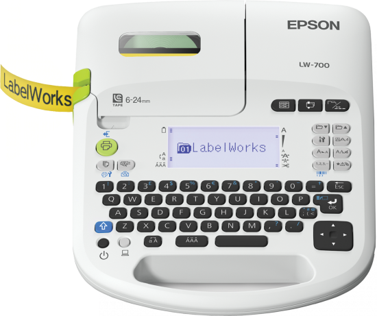 Купить Epson LabelWorks LW-700 - Beschriftungsgerät - s/w - Thermotransfer - Rolle (2,4 cm) - 180 dpi - bis zu 13 mm/Sek. - USB - Cutter - grün, Pale Gray (C51CA63080) в магазине wardena.ru