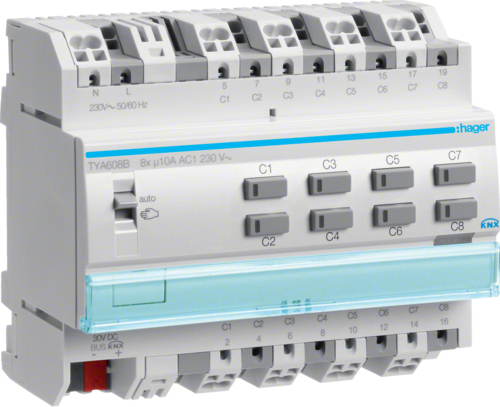 Купить Schalt-/Jalousieausg 8-fa. 10A Hand oder Bus TYA608B (TYA608B) в магазине wardena.ru