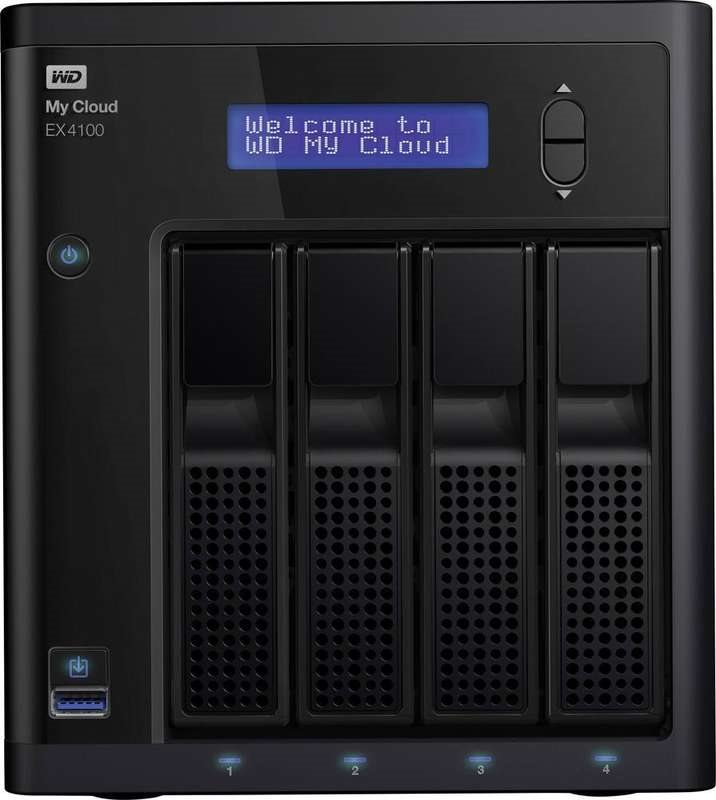 Купить WD My Cloud EX4100 WDBWZE0000NBK - NAS-Server - 4 Schächte - RAID 0, 1, 5, 10, JBOD, 5 Hot Spare - RAM 2 GB - Gigabit Ethernet - iSCSI (WDBWZE0000NBK-EESN) в магазине wardena.ru