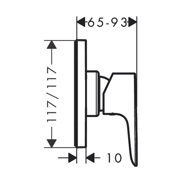 Купить Hansgrohe Talis E Смеситель для душа, однорычажный, СМ черный матовый 71764670 в магазине wardena.ru