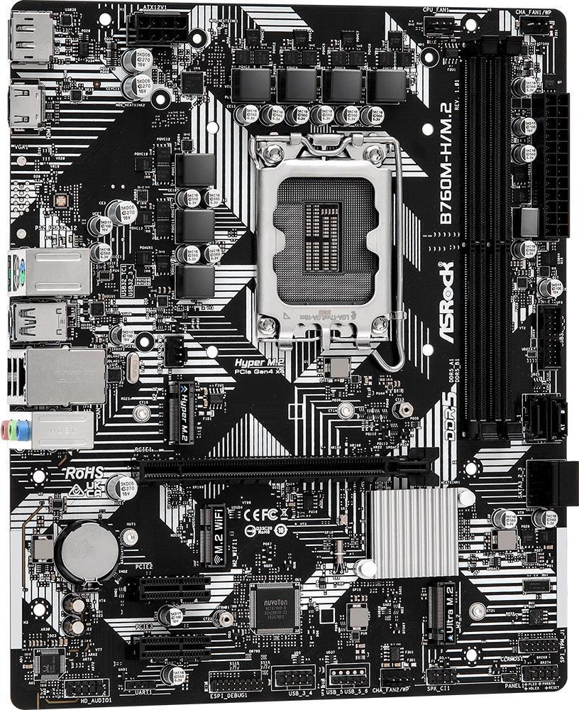 Купить Asrock B760M-H/M.2 Motherboard Intel B760 LGA 1700 micro ATX (B760M-H/M.2) в магазине wardena.ru