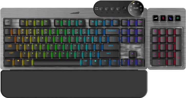 Купить Mountain Everest Max - Tastatur - mit Mediendock - Hintergrundbeleuchtung - USB-C - QWERTZ - Deutsch - Tastenschalter: CHERRY MX Red - gunmetal-grau (MG-EVK1G-CR1-DE) в магазине wardena.ru