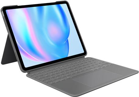 Купить Logitech Combo Touch - Tastatur und Foliohülle - mit Trackpad - hintergrundbeleuchtet - Apple Smart connector - QWERTY - Spanisch - Oxford Gray - für Apple 13-inch iPad Air (M2) (920-012614) в магазине wardena.ru