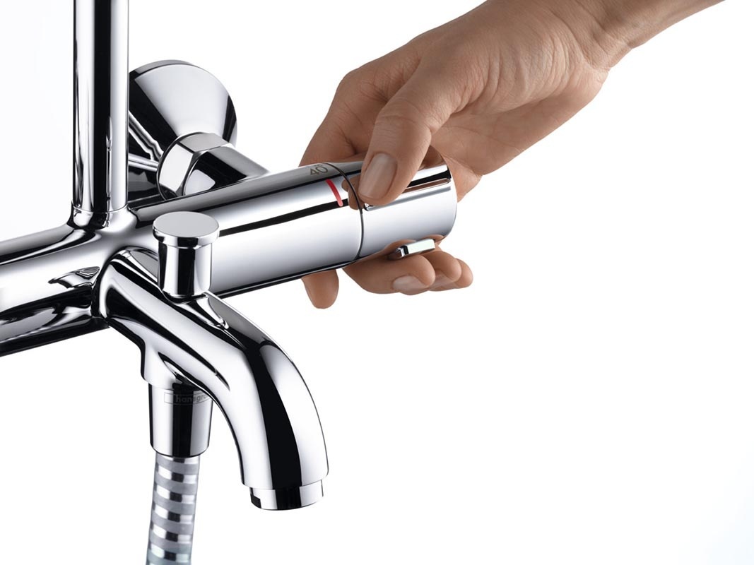 Купить Hansgrohe Vernis Shape Showerpipe 230 1jet с термостатом для ванны хром 26284000 в магазине wardena.ru