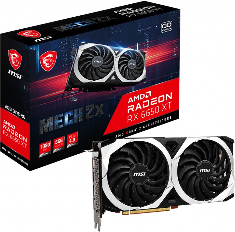 Купить MSI Radeon RX 6650 XT Mech 2X 8G OC, 8GB GDDR6, HDMI, 3x DP (V502-064R) в магазине wardena.ru