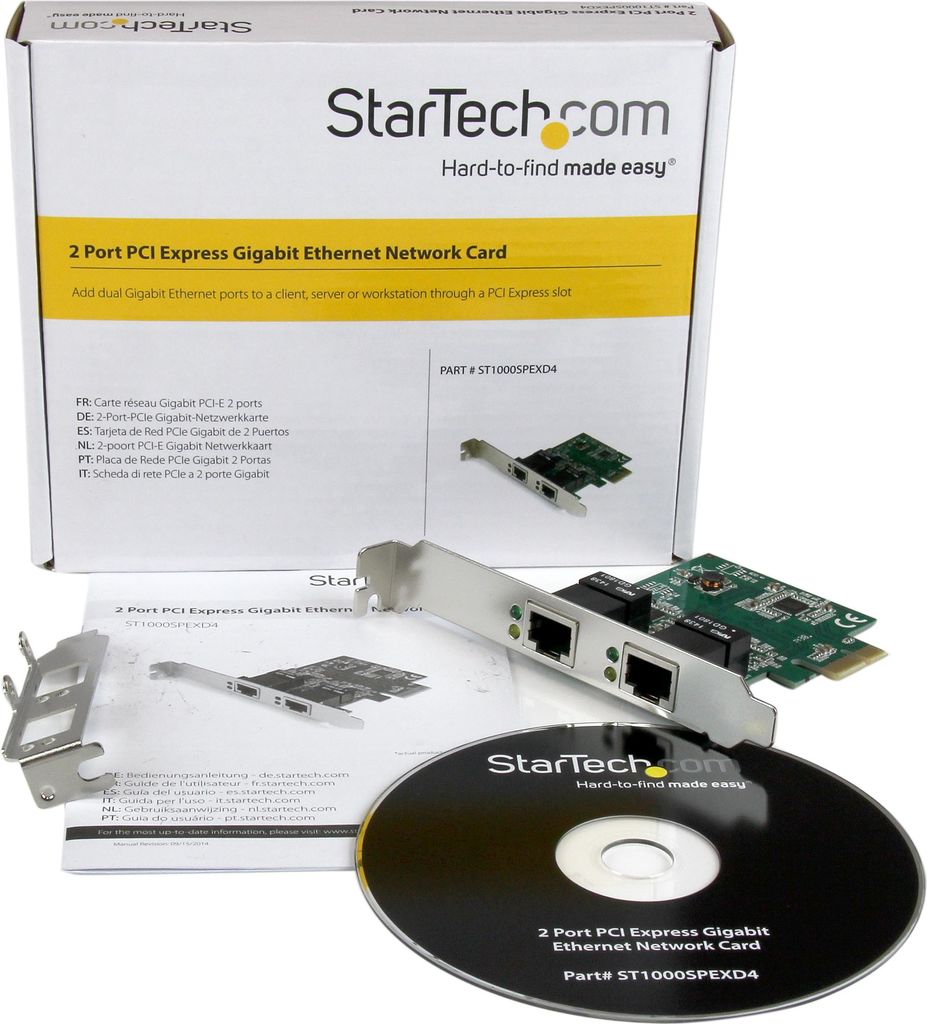 Купить StarTech.com Dual Port Gigabit PCI Express Server Network Adapter Card - Netzwerkadapter - PCIe Low Profile - Gigabit Ethernet x 2 (ST1000SPEXD4) в магазине wardena.ru
