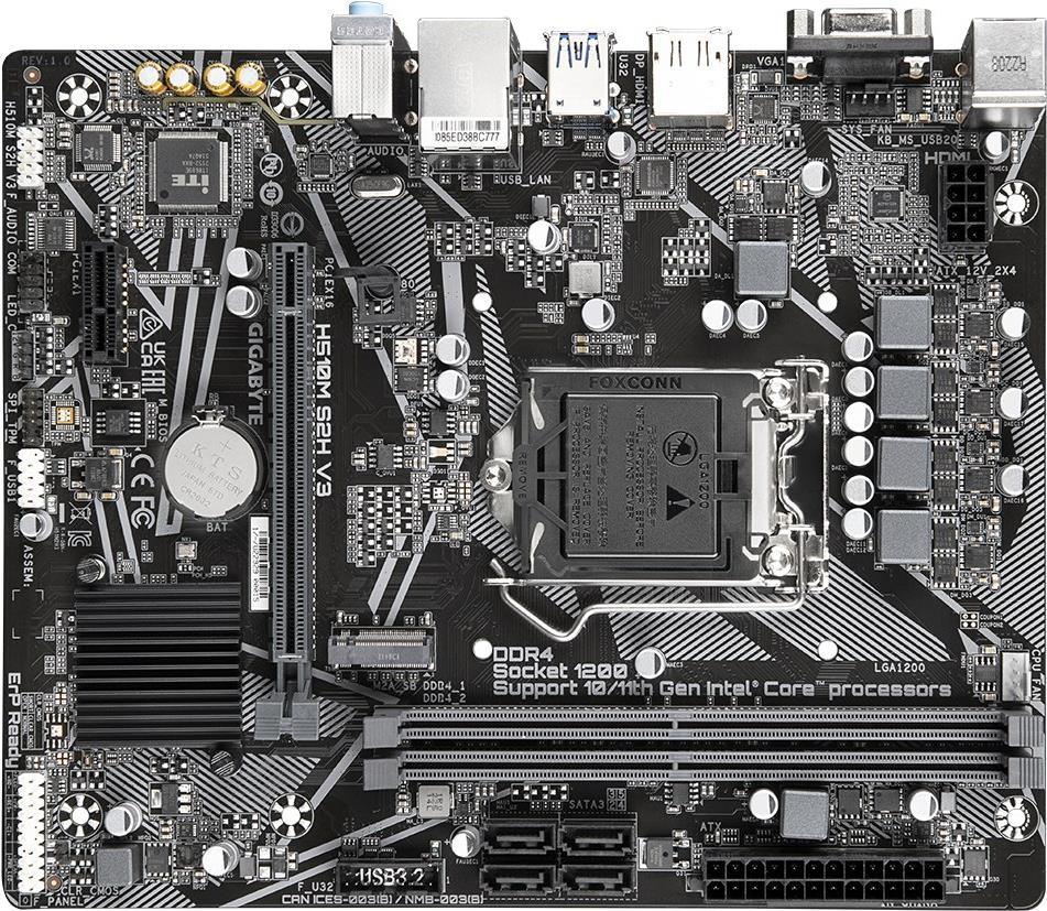 Купить GIGABYTE H510M S2H V3 LGA1200 mATX MB 2xDDR4 4xSATA 1xM.2 (H510M S2H V3) в магазине wardena.ru