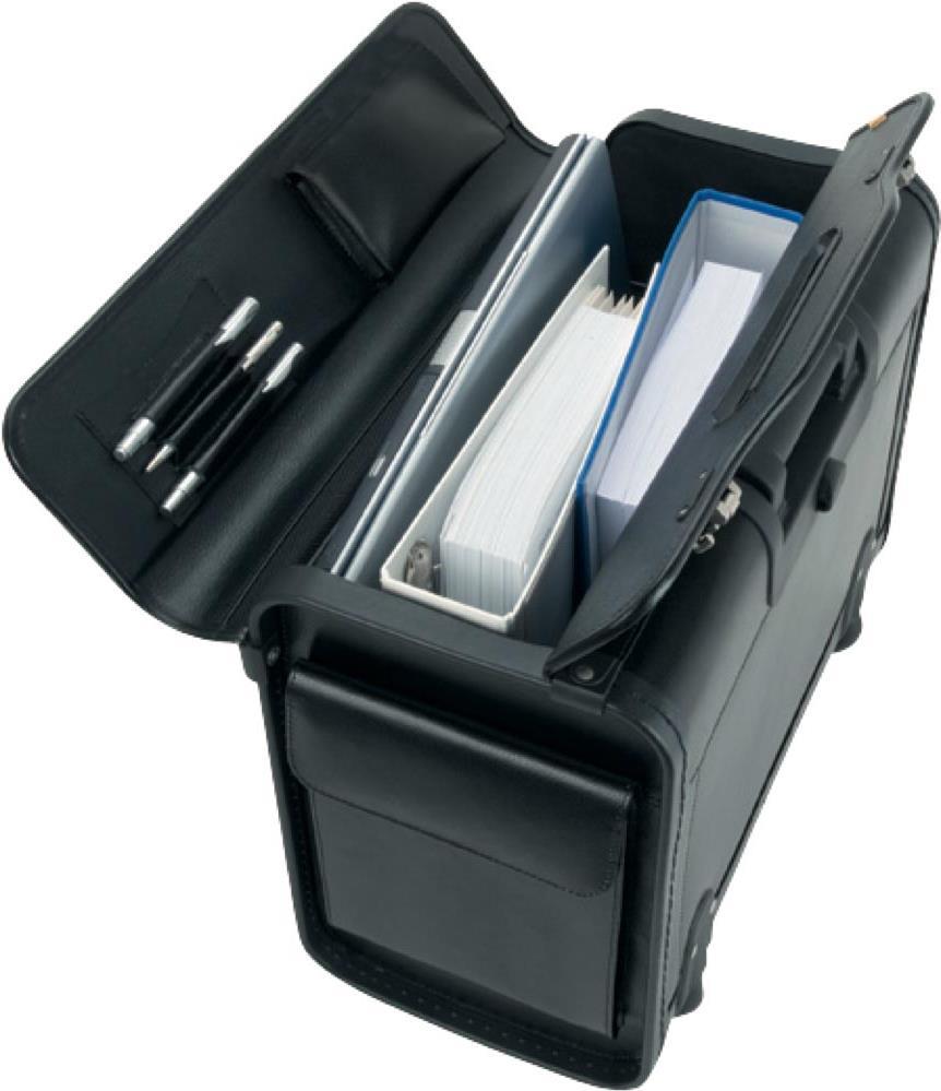 Купить Alassio Pilotenkoffer "SILVANA", Leder, schwarz, mit Trolley (92705) в магазине wardena.ru
