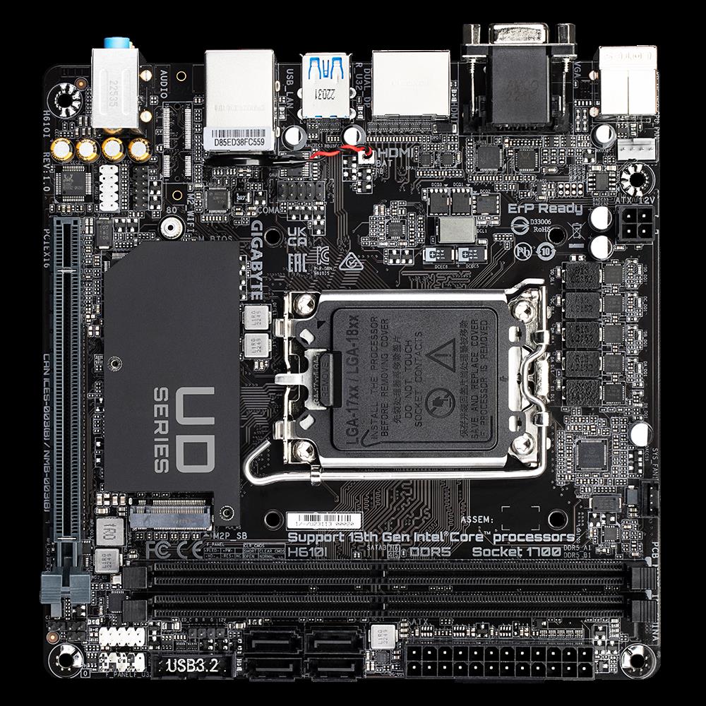 Купить Gigabyte H610I - Intel - LGA 1700 - Intel® Celeron® - Intel® Core™ i3 - Intel® Core™ i5 - Intel® Core™ i7 - Intel® Core™ i9,... - LGA 1700 - 64 GB - DDR5-SDRAM (H610I) в магазине wardena.ru