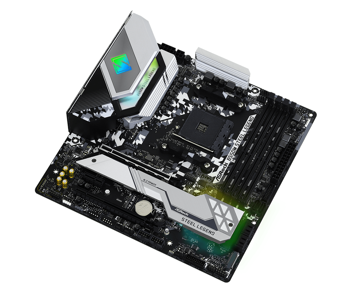 Купить ASRock B550M Steel Legend - Motherboard - micro ATX - Socket AM4 - AMD B550 - USB-C Gen2, USB 3,2 Gen 1, USB 3,2 Gen 2 - 2,5 Gigabit LAN - Onboard-Grafik (CPU erforderlich) - HD Audio (8-Kanal) (90-MXBCU0-A0UAYZ) в магазине wardena.ru