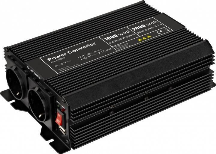 Купить Goobay Spannungswandler 1000 W, Schwarz - wandelt 12 V DC in 230 V AC um (58890) в магазине wardena.ru