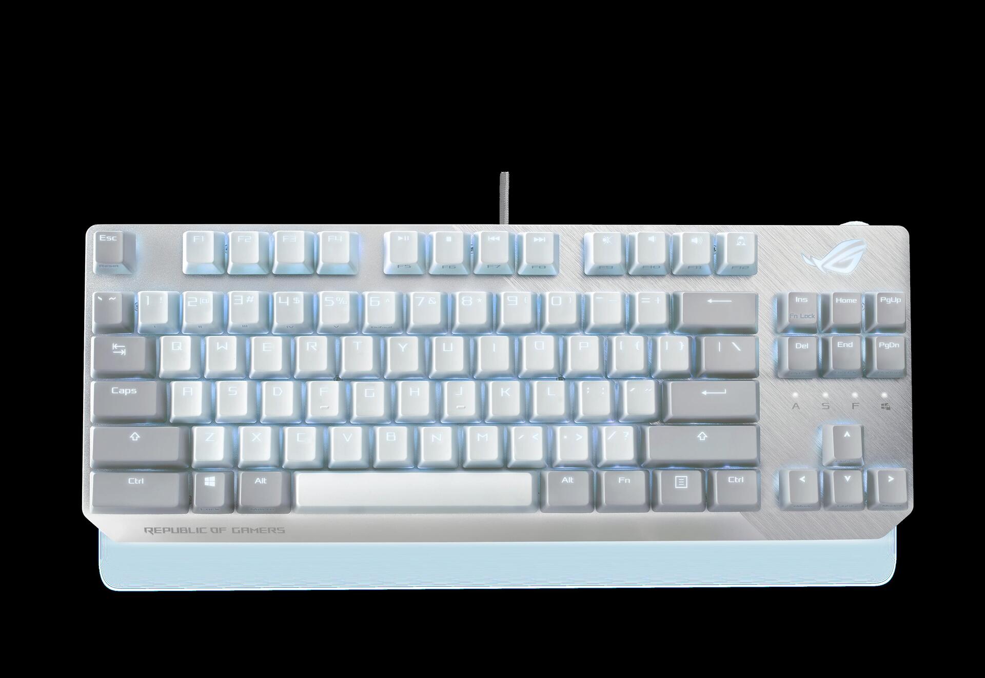 Купить ASUS ROG Strix Scope NX TKL Moonlight White Tastatur USB Französisch Weiß (90MP02B6-BKFA00) в магазине wardena.ru