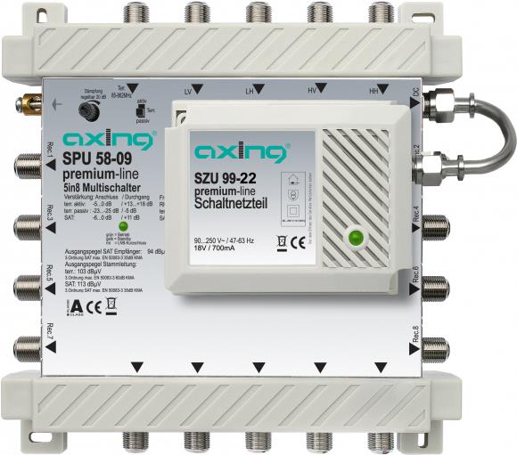 Купить Axing SPU 58-09 Satblock-Verteilung 5 Eingänge 8 Ausgänge (SPU 58-09) в магазине wardena.ru