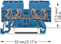 Купить WAGO 4-L-Durchgangsklemme 2,5qmm 870-834 blau 0,08-2,5qmm/4qmm 500V 6kV 870-834 (8700834) в магазине wardena.ru