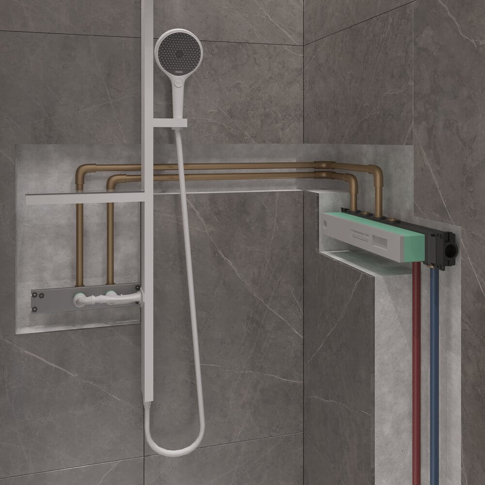 Купить Hansgrohe Rainfinity Showerpipe 360 Душевой набор скрытого монтажа белый матовый 26842700 в магазине wardena.ru
