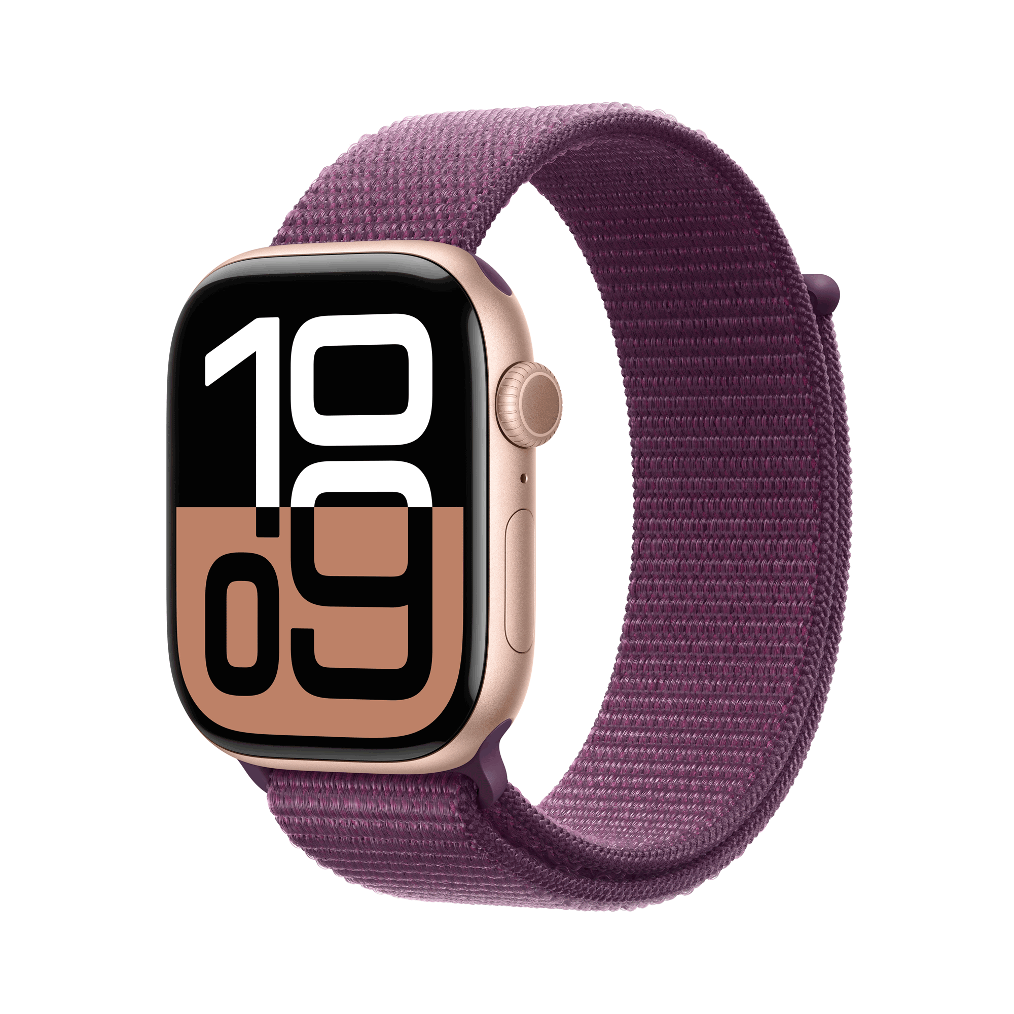 Купить Apple Watch Series 10 GPS + Cellular 46mm Rose Gold Aluminium Case mit Plum Sport Band (MWY83QF/A) в магазине wardena.ru
