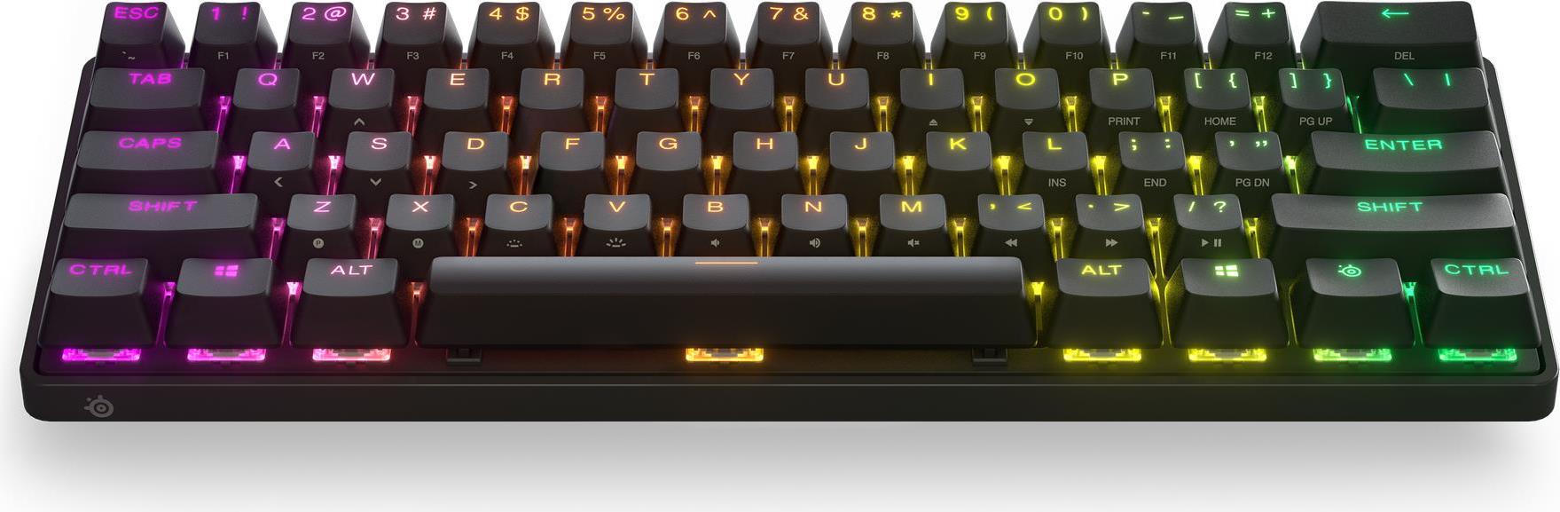 Купить SteelSeries Apex Pro Mini Wireless - Tastatur - 60% - backlit - kabellos - 2.4 GHz, USB-C, Bluetooth 5.0 - Nordisch - Tastenschalter: OmniPoint 2.0 Adjustable - Box (64846) в магазине wardena.ru