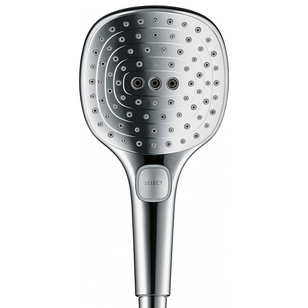 Купить Hansgrohe Raindance Select E Showerpipe 300 2jet EcoSmart 9 л/мин с термостатом ShowerTablet Select 300 хром-белый матовый 27283400 в магазине wardena.ru