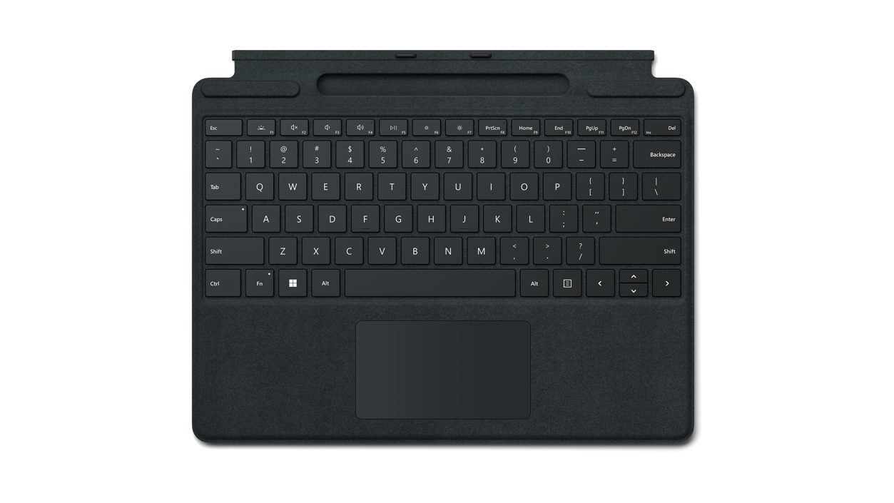 Купить Microsoft Surface Pro Signature Keyboard - Tastatur - mit Touchpad, Beschleunigungsmesser, Surface Slim Pen 2 Ablage- und Ladeschale - QWERTZ - Schweiz - Schwarz - kommerziell - für Surface Pro 8, Pro X (8XB-00008) в магазине wardena.ru