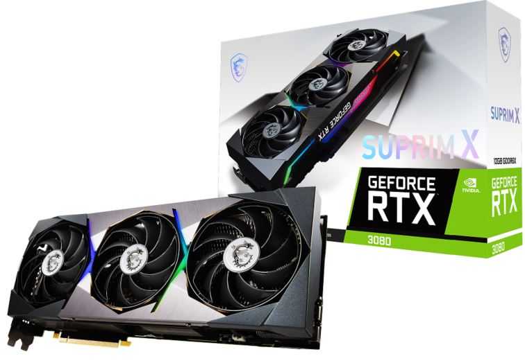 Купить MSI GeForce RTX 3080 SUPRIM X 12G LHR - Grafikkarten - GF RTX 3080 - 12 GB GDDR6X - PCIe 4.0 - HDMI, 3 x DisplayPort (V389-408R) в магазине wardena.ru