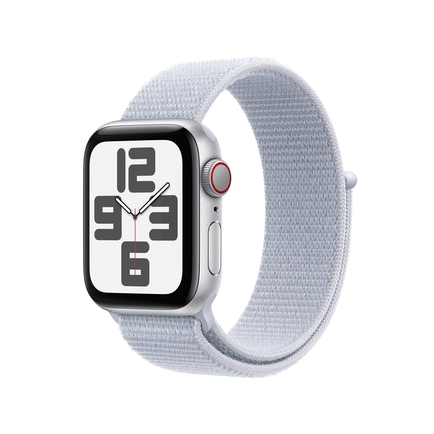 Купить Apple Watch SE GPS + Cellular 40mm Silver Aluminium Case mit Blue Cloud Sport Band (MXGE3QF/A) в магазине wardena.ru