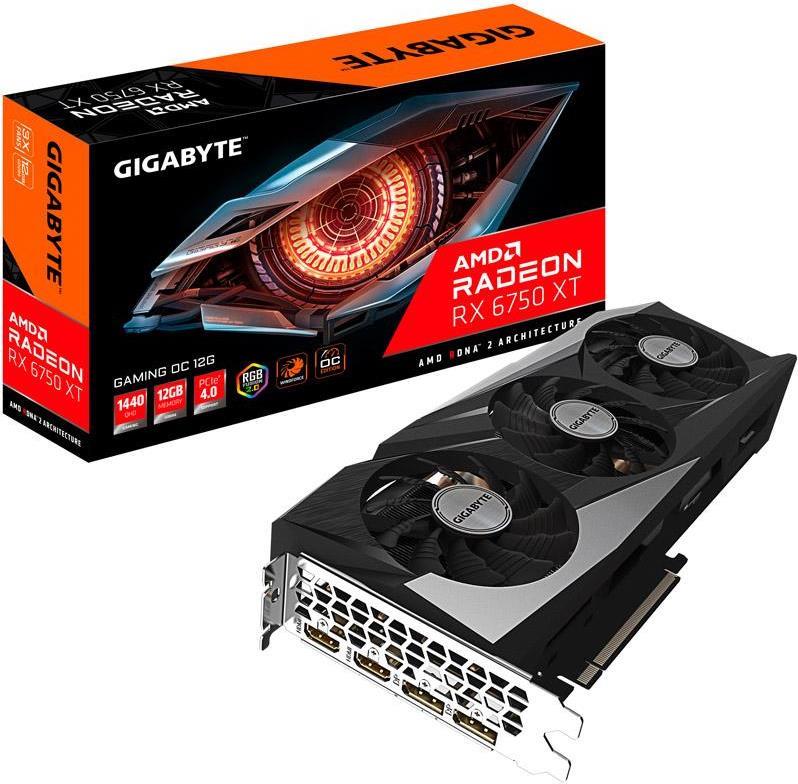 Купить Gigabyte Radeon RX 6750 XT GAMING OC 12G - Grafikkarten - Radeon RX 6750 XT - 12GB GDDR6 - PCIe 4,0 - 2 x HDMI, 2 x DisplayPort (GV-R675XTGAMING OC-12GD) в магазине wardena.ru