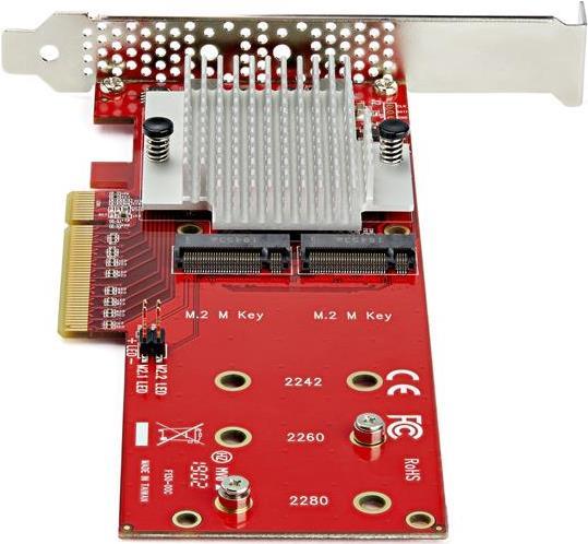Купить StarTech.com x8 Dual M.2 PCIe SSD Adapter - PCIe 3.0 - PCI Express M.2 SSD Adapter Card- For PCIe NVMe and PCIe AHCI M.2 SSDs - Schnittstellenadapter - M.2 - Expansion Slot to M.2 - M.2 Card Low-Profile - PCIe 3.0 x8 - R (PEX8M2E2) в магазине wardena.ru