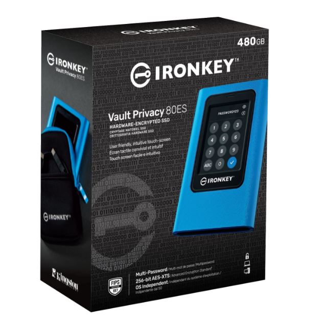 Купить Kingston IronKey Vault Privacy 80 External SSD 480 GB (IKVP80ES/480G) в магазине wardena.ru