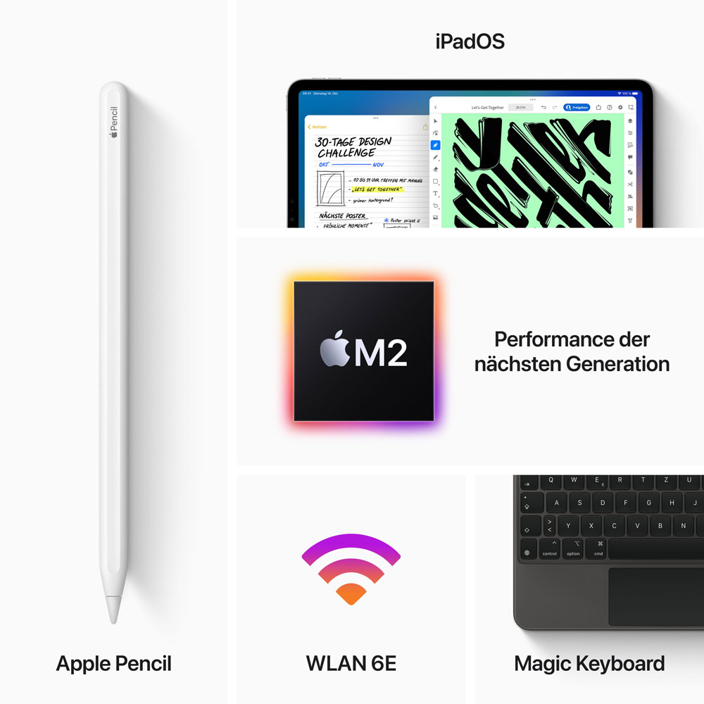 Купить Apple 12.9"  iPad Pro Wi-Fi - 6. Generation - Tablet - 2TB - 32,8 cm (12.9") IPS (2732 x 2048) - Silber (MNY03FD/A) в магазине wardena.ru