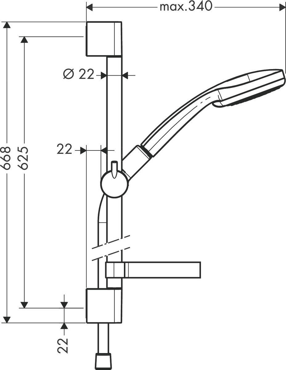 Купить Hansgrohe Душевой набор Croma 100 1jet EcoSmart хром 27742000 в магазине wardena.ru