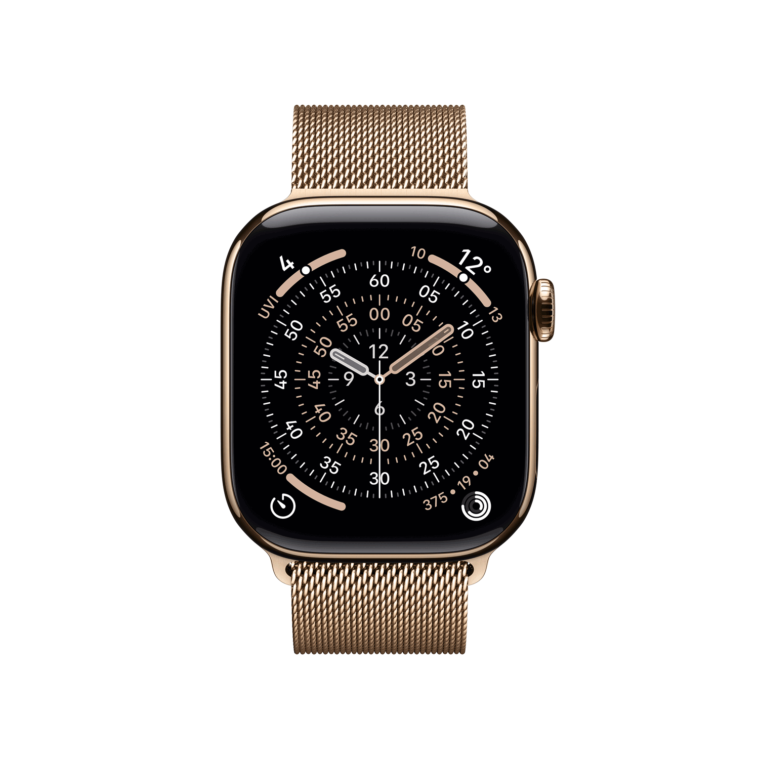 Купить Apple Watch Series 11 GPS + Cellular 42mm Gold Titanium Case with Gold Milanese Loop (MF8Y4ZR/A) в магазине wardena.ru