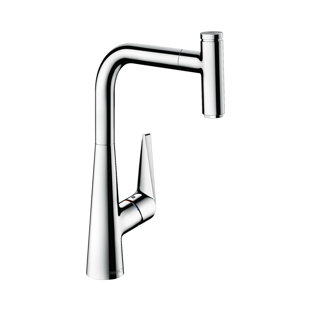 Купить Hansgrohe Talis Select M51 Кухонный смеситель однорычажный 300 с вытяжным изливом 1jet sBox сталь 73853800 в магазине wardena.ru