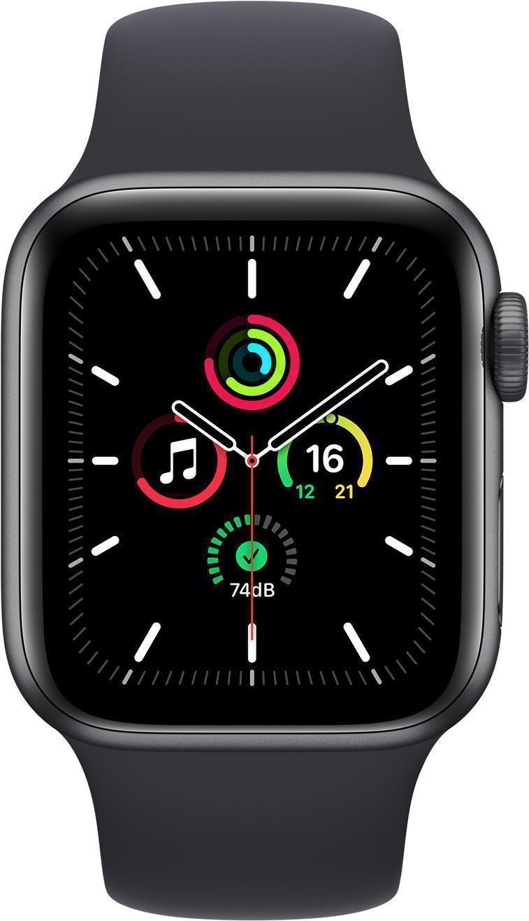 Купить Apple Watch SE (GPS) - 40 mm - Space grau Aluminium - intelligente Uhr mit Sportband - Flouroelastomer - Midnight - Bandgröße: regelmäßig - 32 GB - Wi-Fi, Bluetooth - 30.49 g (MKQ13FD/A) в магазине wardena.ru