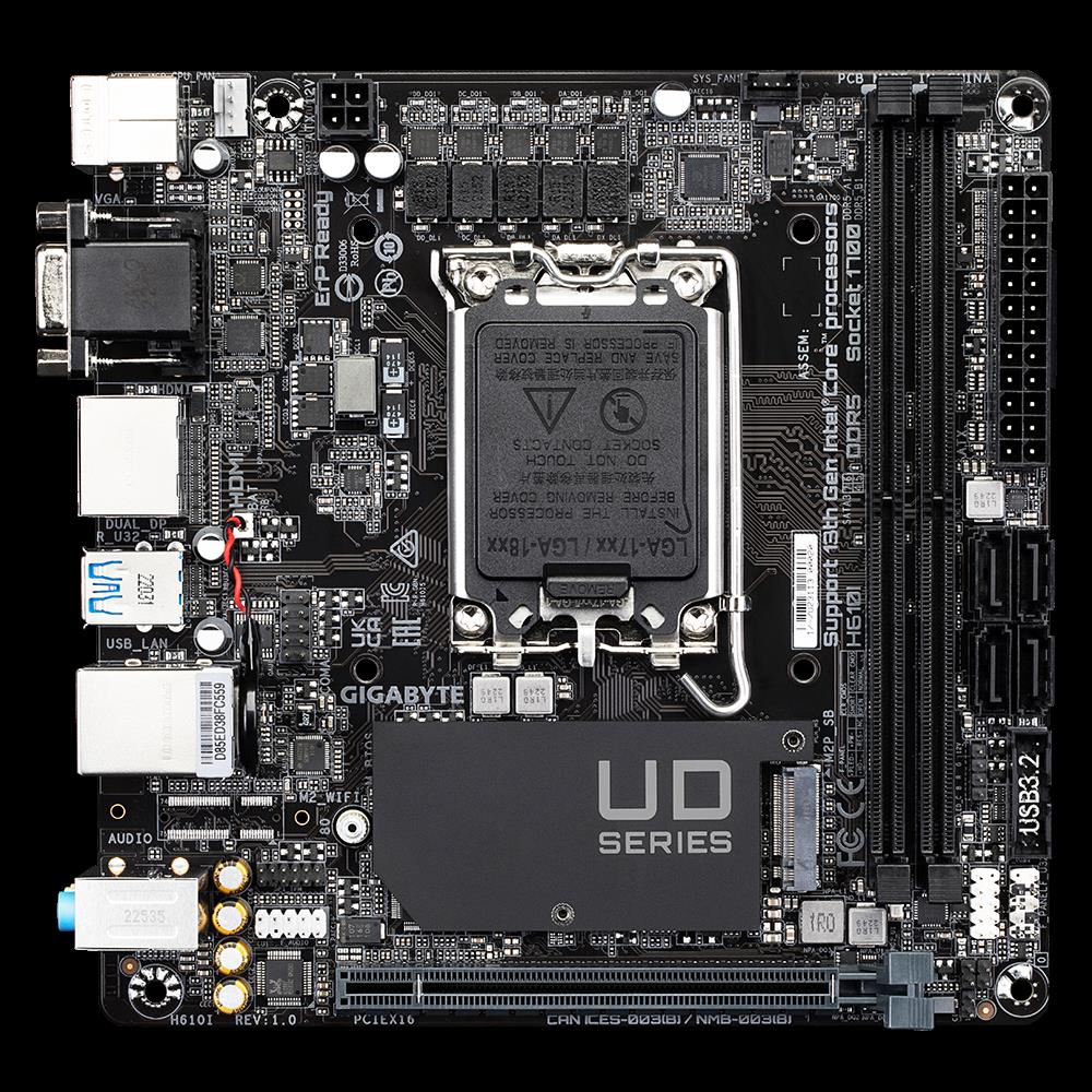 Купить Gigabyte H610I - Intel - LGA 1700 - Intel® Celeron® - Intel® Core™ i3 - Intel® Core™ i5 - Intel® Core™ i7 - Intel® Core™ i9,... - LGA 1700 - 64 GB - DDR5-SDRAM (H610I) в магазине wardena.ru