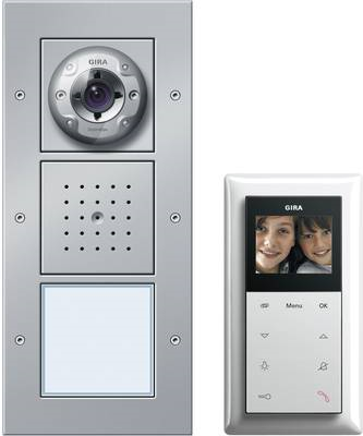 Купить GIRA Video-Türsprechanlage Kabelgebunden Komplett-Set 1 Familienhaus Aluminium (049545) в магазине wardena.ru