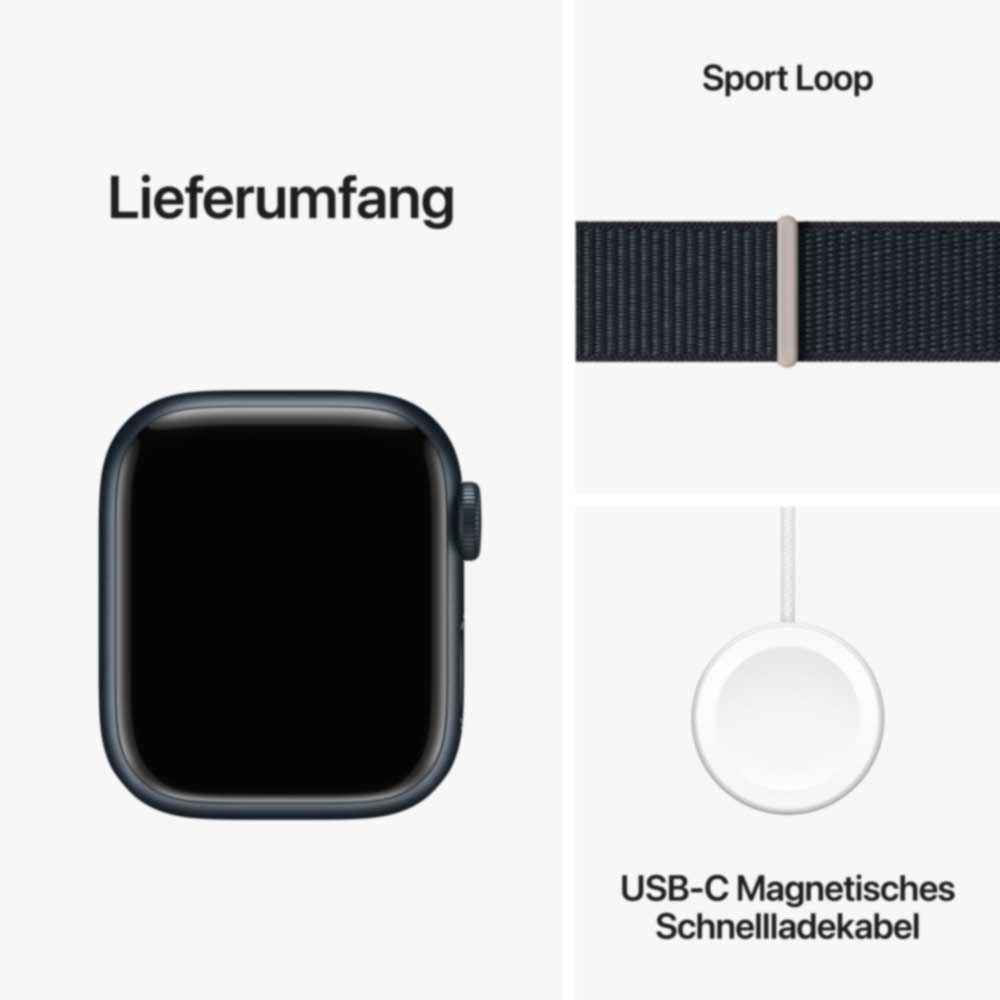 Купить APPLE Watch Series 9 GPS + Cellular 41mm Midnight Aluminium Case with Midnight Sport Loop (MRHU3QF/A) в магазине wardena.ru