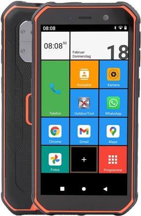 Купить Olympia TREK 14 cm (5.5" ) Dual-SIM Android 10.0 4G USB Typ-C 3 GB 32 GB 5000 mAh Schwarz - Orange (2288) в магазине wardena.ru