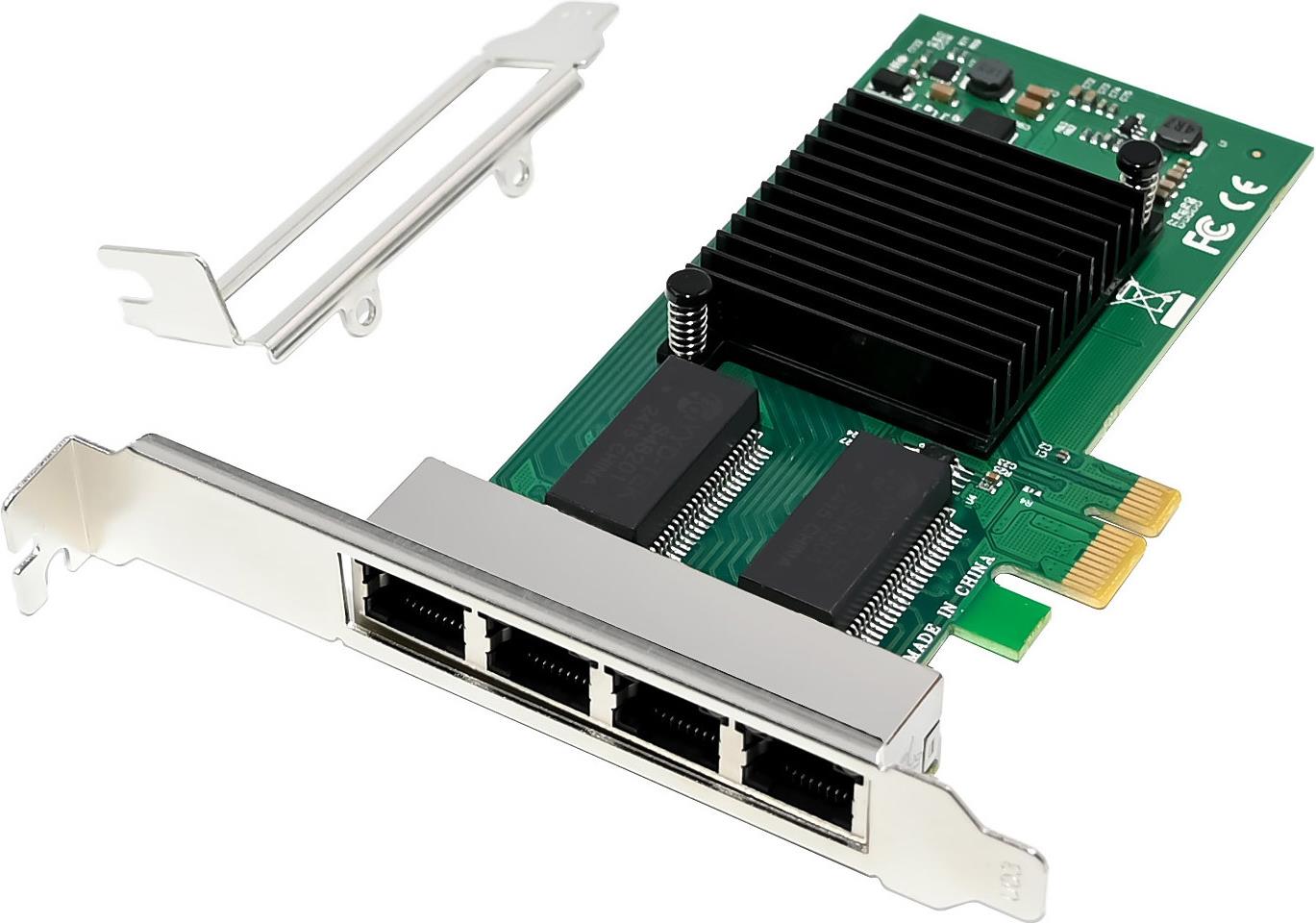 Купить InLine Quad Gigabit Netzwerkkarte 4x RJ45 1 Gb/s PCIe x1 (51127D) в магазине wardena.ru