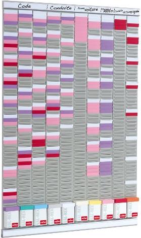 Купить NOBO Planer-Set - T-Kartentafel, 10 T-Kartenträger à 54 Schlitzen, Maße: (B)645 x (H)960 mm, Farbe: grau (2901000) в магазине wardena.ru
