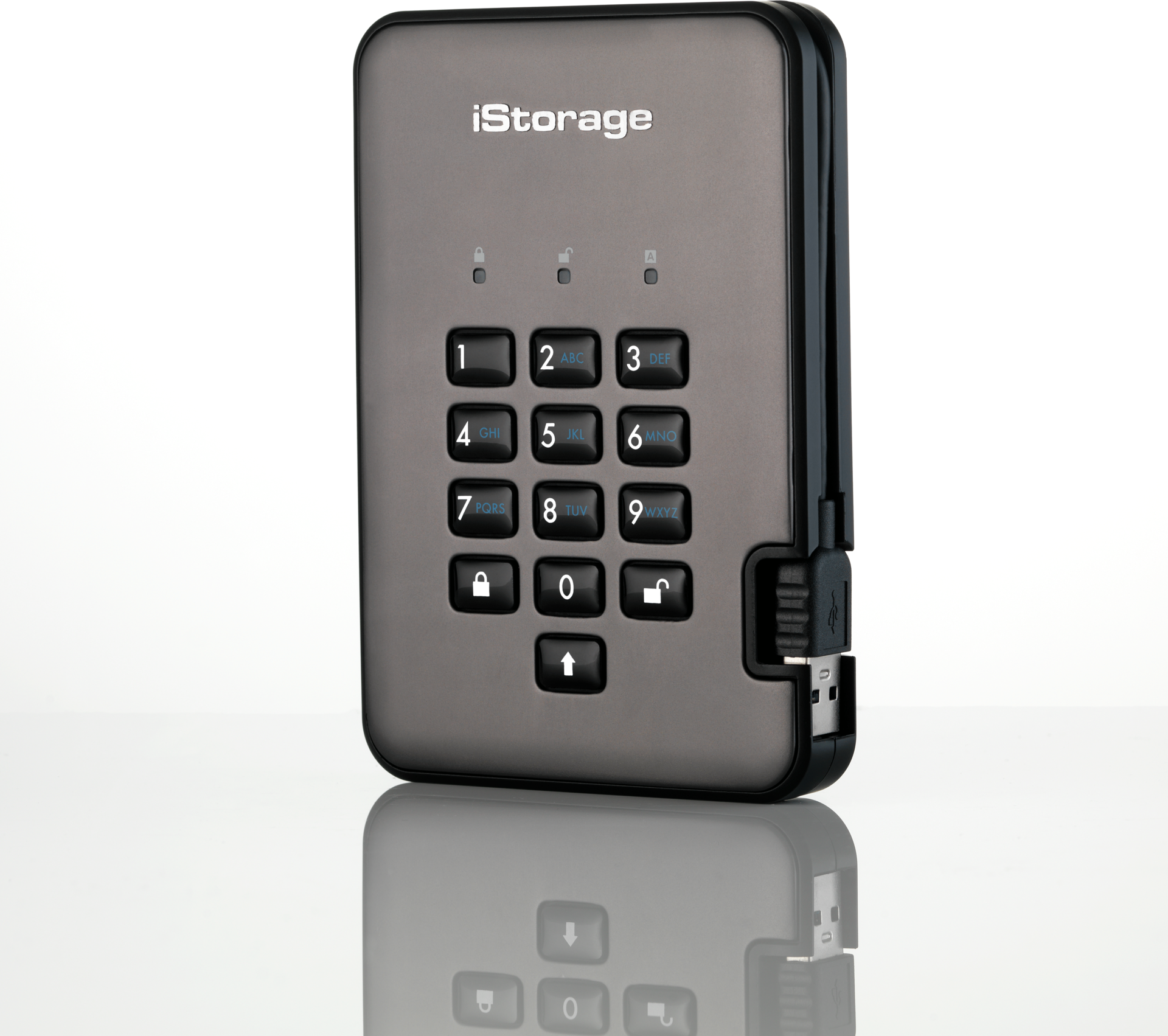 Купить iStorage diskAshur PRO² - SSD - verschlüsselt - 4 TB - extern (tragbar) - USB 3.1 - FIPS 197, 256-bit SHA, 256-bit AES-XTS - TAA-konform (IS-DAP2-256-SSD-4000-C-G) в магазине wardena.ru