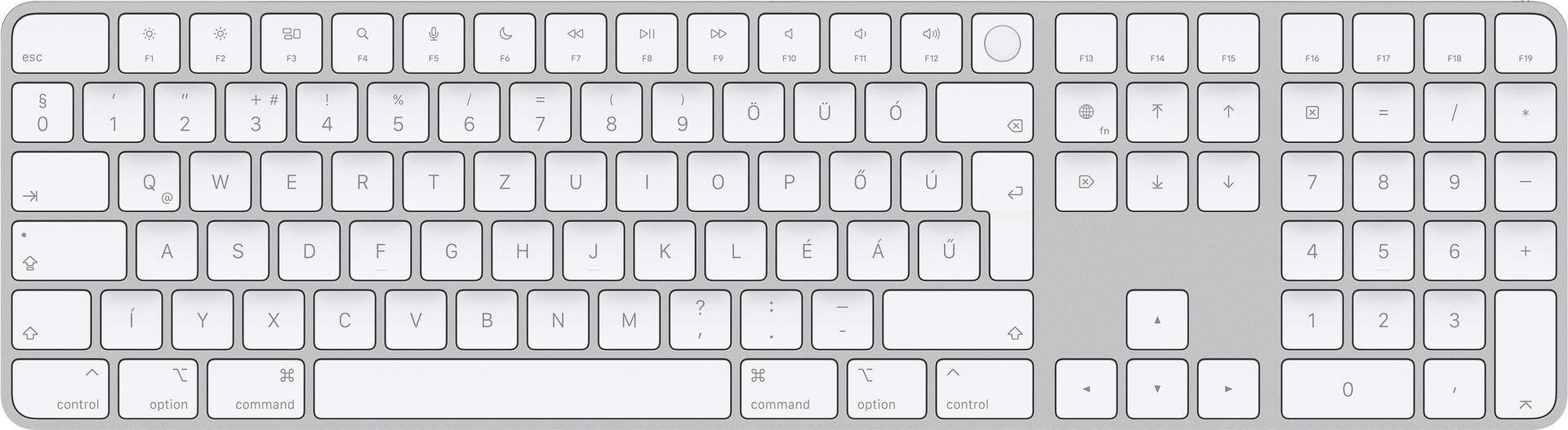 Купить Apple Magic Keyboard with Touch ID and Numeric Keypad - Tastatur - Bluetooth, USB-C - QWERTZ - Ungarisch - für iMac (Anfang 2021), Mac mini (Ende 2020), MacBook Air (Ende 2020), MacBook Pro (MK2C3MG/A) в магазине wardena.ru
