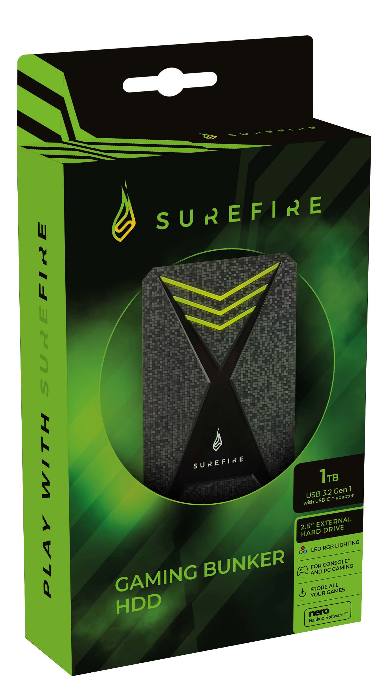 Купить SureFire Bunker Gaming HDD 2.5" USB 3.2 Gen 1 2TB Black (53682) в магазине wardena.ru