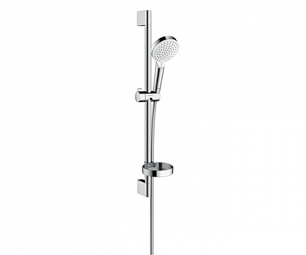 Купить Hansgrohe Crometta Vario душевой гарнитур 65 см с мыльницей хром-белый матовый 26553400 в магазине wardena.ru