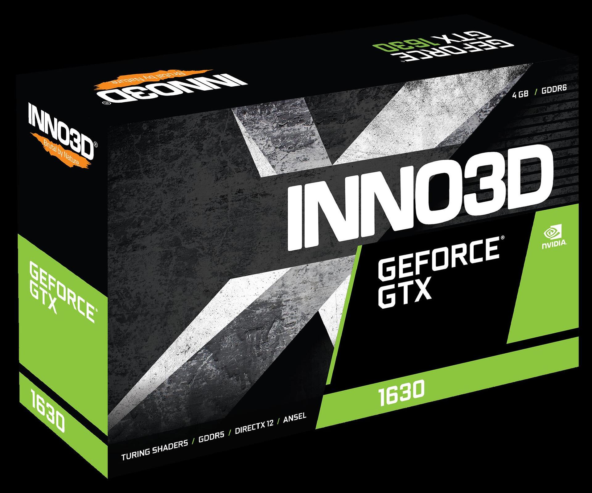Купить InnoVISION Inno3D GeForce GTX 1630 COMPACT - Grafikkarten - NVIDIA GeForce GTX 1630 - 4GB GDDR6 - PCIe 3.0 x16 - HDMI, 2 x DisplayPort (N16301-04D6-1177VA19) в магазине wardena.ru