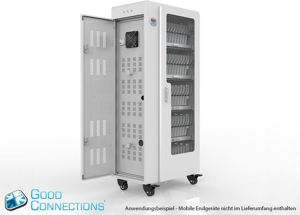 Купить Good Connections - Wagen (sync, charge and UV clean) - für 65 Tablets - verriegelbar - Stahl - Grau - Ausgang: 5 V (PCT01-B65G) в магазине wardena.ru