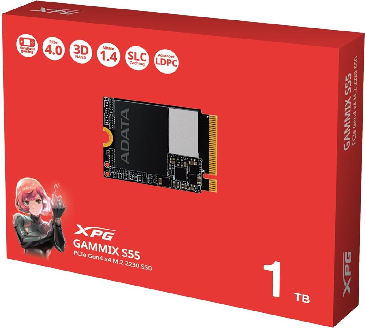 Купить ADATA SSD GAMMIX S55 1TB Gen 4x4 2230 (SGAMMIXS55-1T-C) в магазине wardena.ru